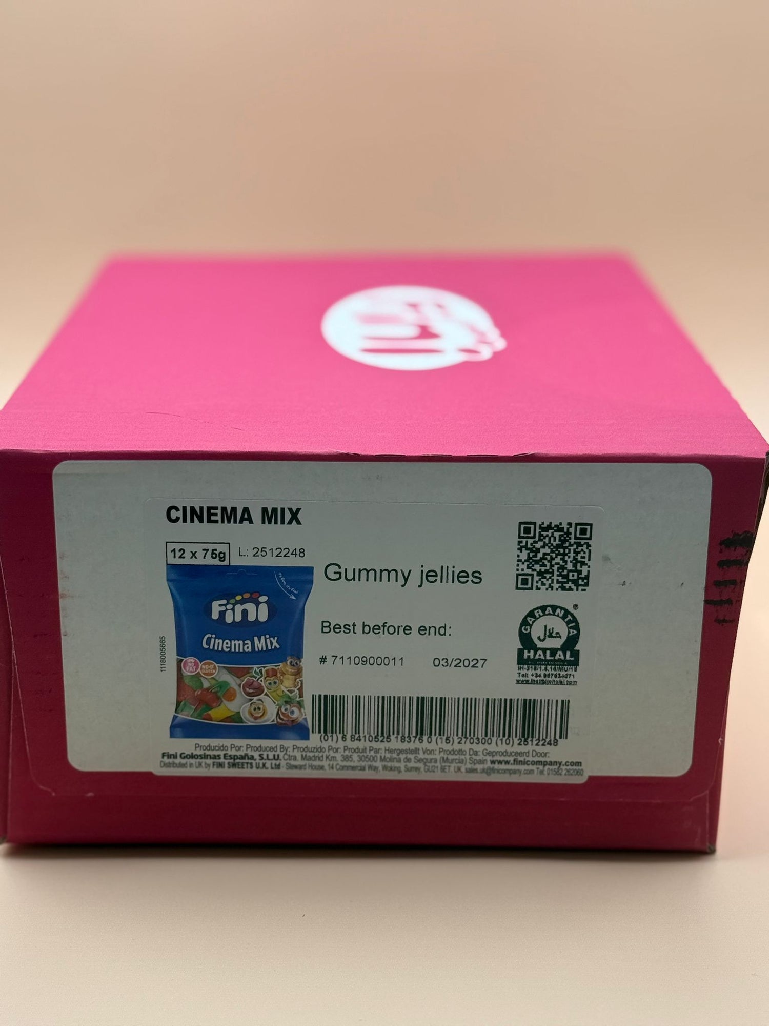 Fini Cinema Mix Fruit Gummy Sweets Packs 12x75g Perfect Kids Gift&amp;Adults&amp;Parties
